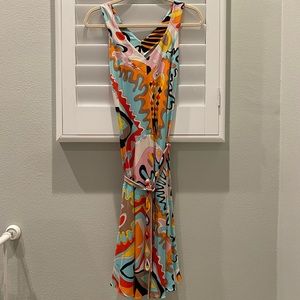 Pucci blue orange silk dress size 36 0-2